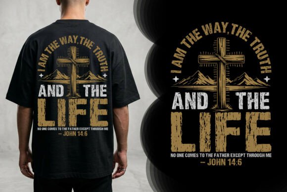 Download Christian Cross Typography T-Shirt - Typography Collection