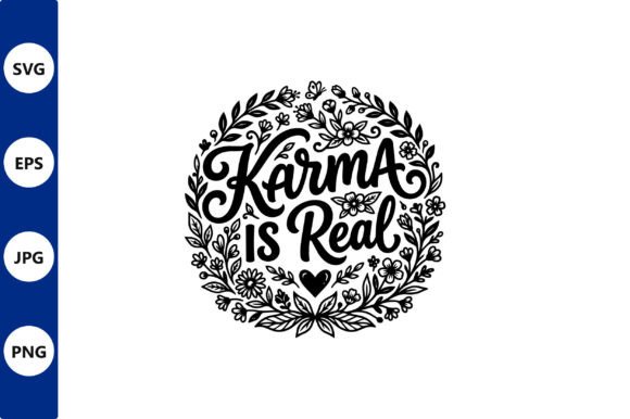 Download Floral Circular Typography with Karma is - Typography Collection