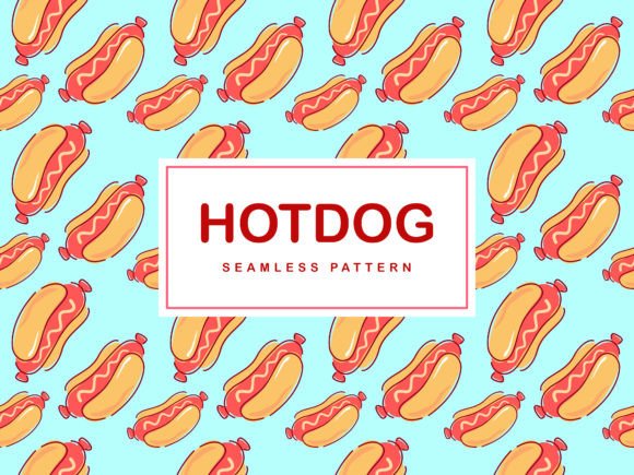 Download HOTDOG Pattern Fastfood Hand Drawn - Fastfood Collection