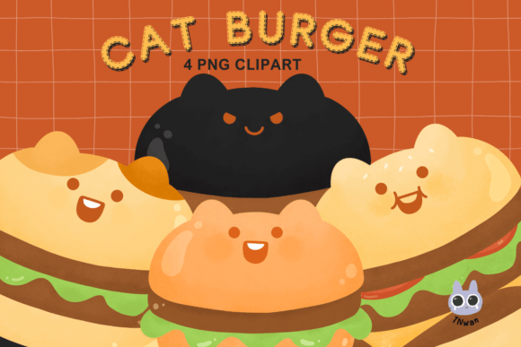 Download FastFood Cat Hamburger Cute Bread Neko - Fastfood Collection